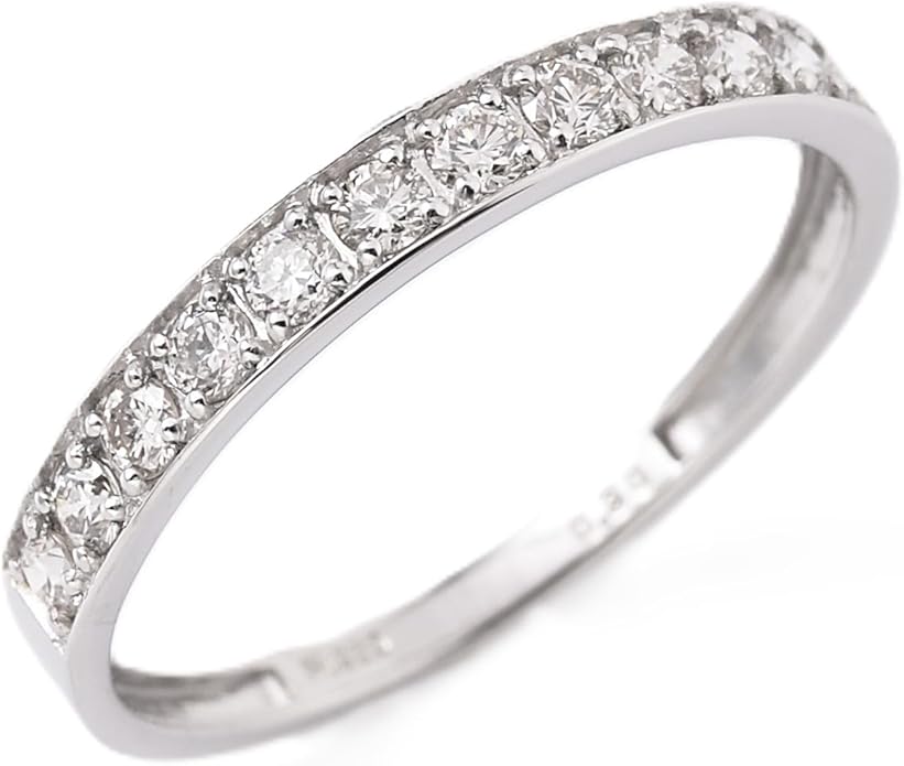 Amazon | [ディーコレクション] 18金PGダイヤリング0.2CT#09